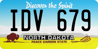 ND license plate IDV679
