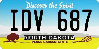 ND license plate IDV687