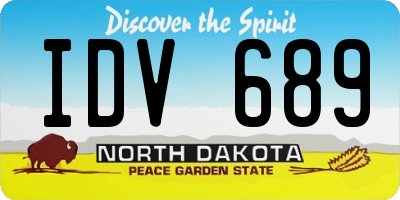 ND license plate IDV689