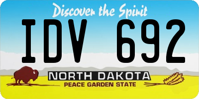 ND license plate IDV692