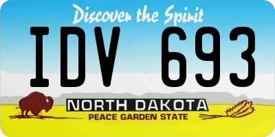 ND license plate IDV693