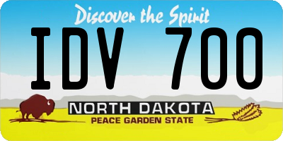 ND license plate IDV700
