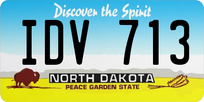 ND license plate IDV713