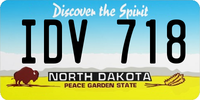 ND license plate IDV718