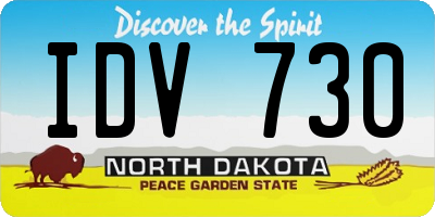 ND license plate IDV730