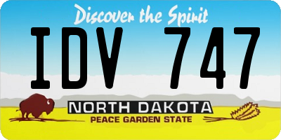 ND license plate IDV747