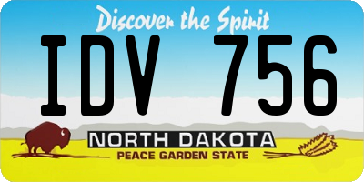 ND license plate IDV756