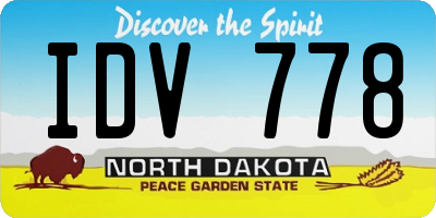 ND license plate IDV778