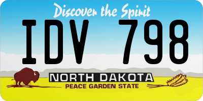 ND license plate IDV798