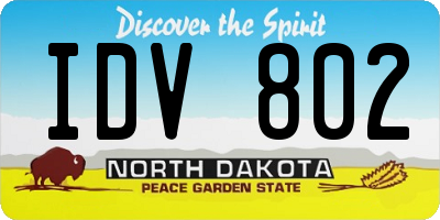 ND license plate IDV802