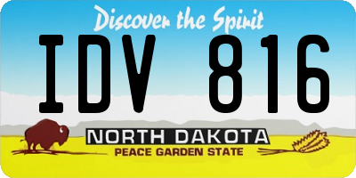ND license plate IDV816