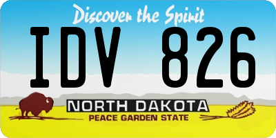 ND license plate IDV826