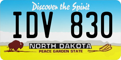 ND license plate IDV830