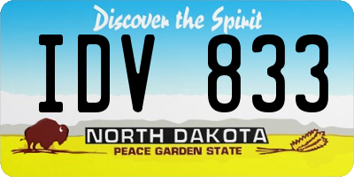 ND license plate IDV833