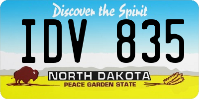 ND license plate IDV835