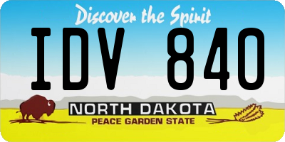 ND license plate IDV840