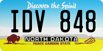 ND license plate IDV848