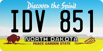 ND license plate IDV851
