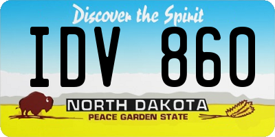 ND license plate IDV860