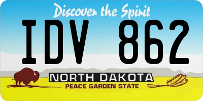 ND license plate IDV862