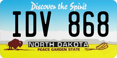 ND license plate IDV868
