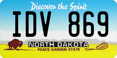 ND license plate IDV869