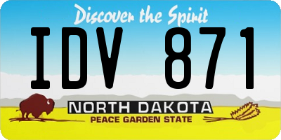 ND license plate IDV871