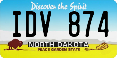 ND license plate IDV874