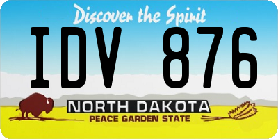 ND license plate IDV876