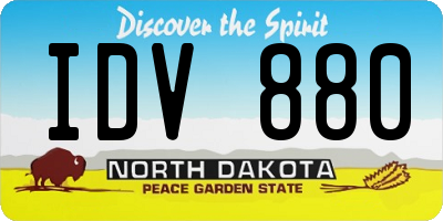 ND license plate IDV880