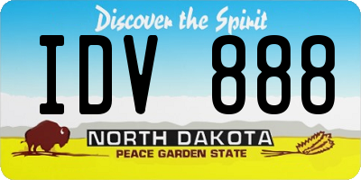 ND license plate IDV888