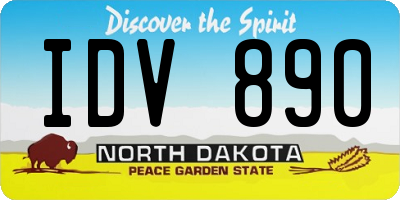 ND license plate IDV890