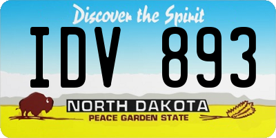 ND license plate IDV893