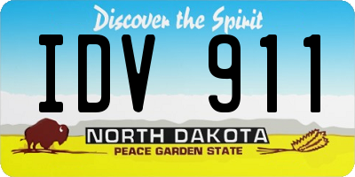 ND license plate IDV911