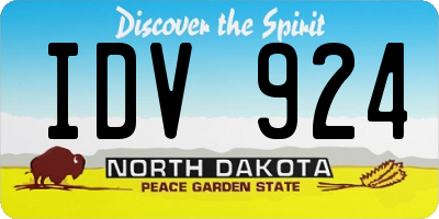 ND license plate IDV924