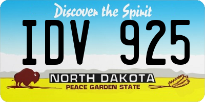 ND license plate IDV925