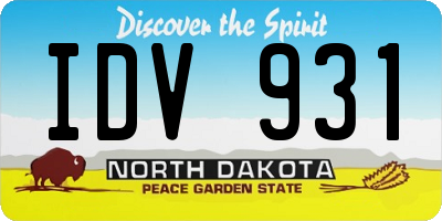 ND license plate IDV931