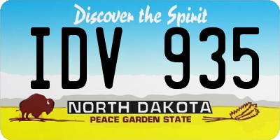 ND license plate IDV935