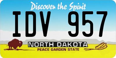ND license plate IDV957