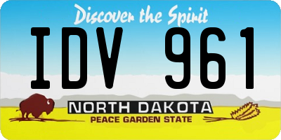 ND license plate IDV961
