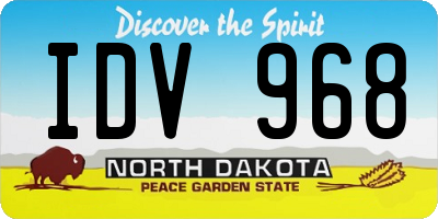 ND license plate IDV968