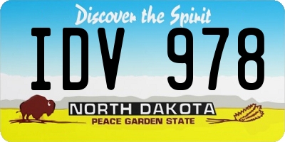 ND license plate IDV978
