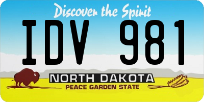 ND license plate IDV981
