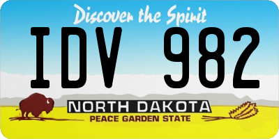ND license plate IDV982