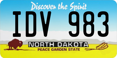 ND license plate IDV983