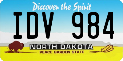 ND license plate IDV984