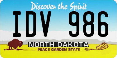 ND license plate IDV986