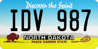 ND license plate IDV987
