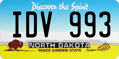 ND license plate IDV993