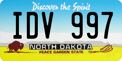 ND license plate IDV997